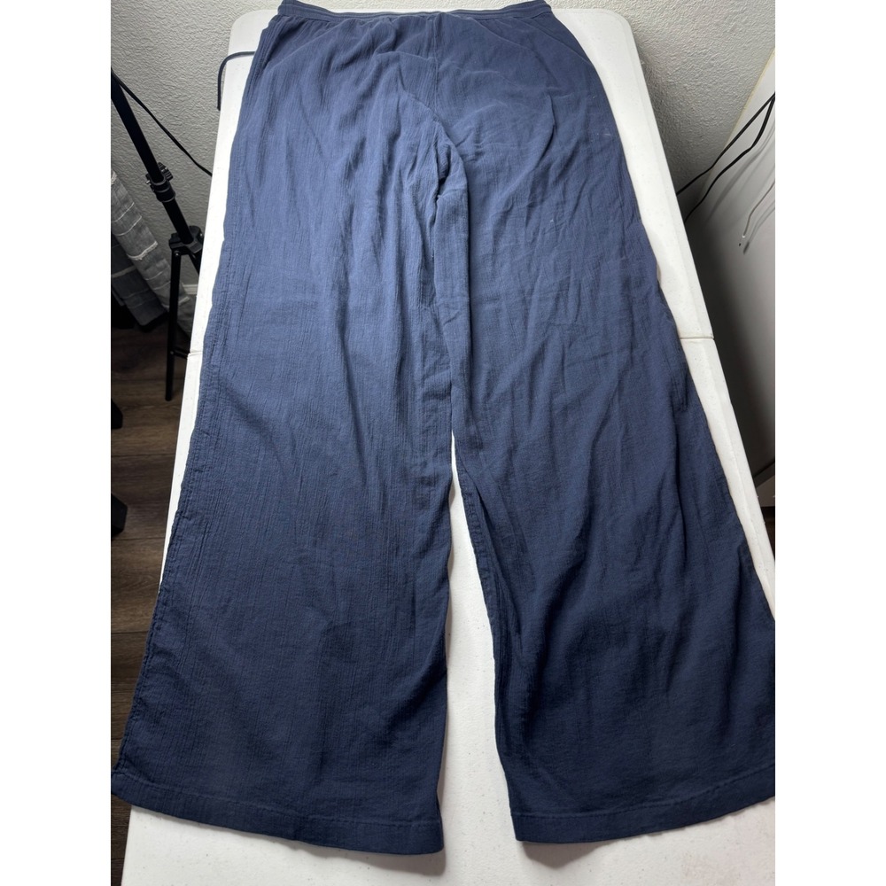 Abound Womens Navy Blue Wide Leg Gauze Drawstring Pants Large - Picture 2 of 5